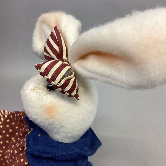 VTG Artisan Flair Miss Elle’s Patriotic Dress Plush Rabbit - 16.5” - Picture 13 of 14